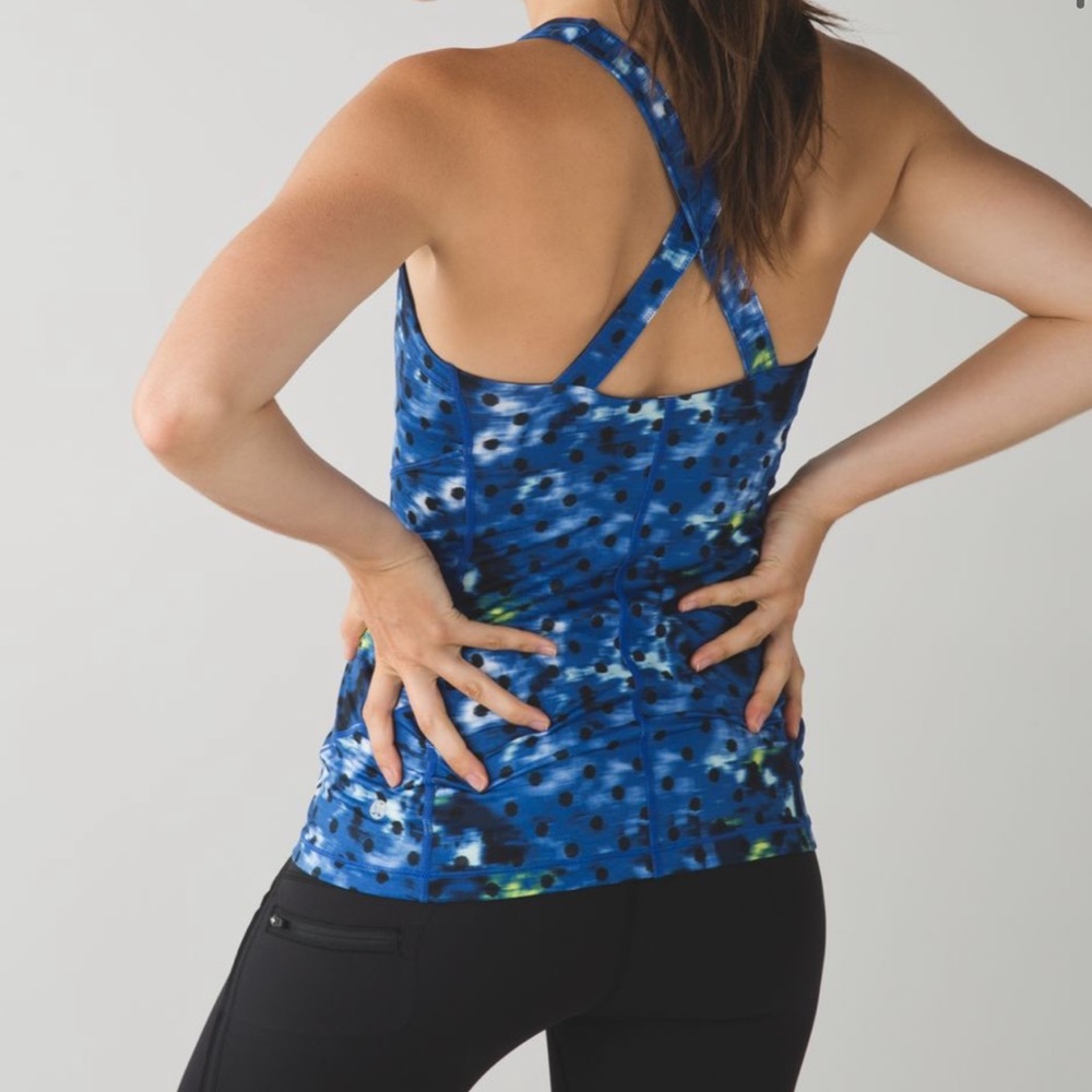 Lululemon Kanto Catch Me Windy Blooms Sapphire Tank